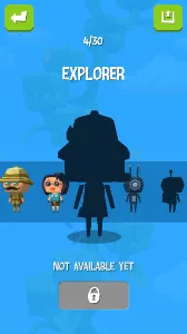 Jumpy Tree character store screen showing a locked, not-yet-available character silhouette